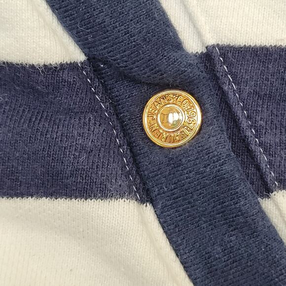 Ralph-Lauren Lace-Up Hoodie Womens Large 21x24 Stripes - Picture 12 of 14